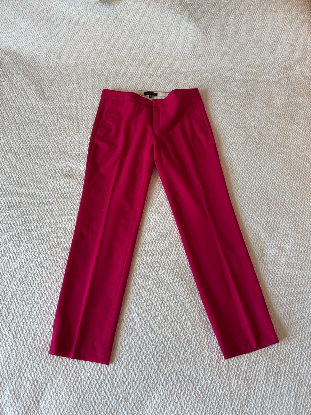 Banana Republic Women's Ryan Straight Leg Hot Pink Lined Dress Pants Size 10